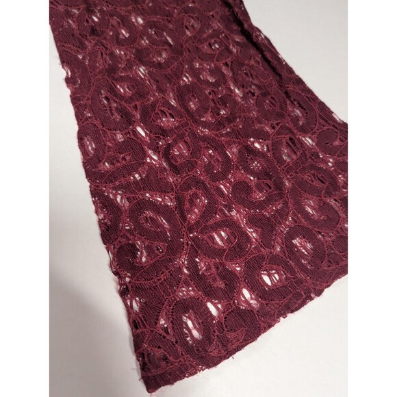 UMGEE Women's Dress Bohemian Tunic Small Burgundy Red Bell Sleeves Scoop Neck - Picture 8 of 11